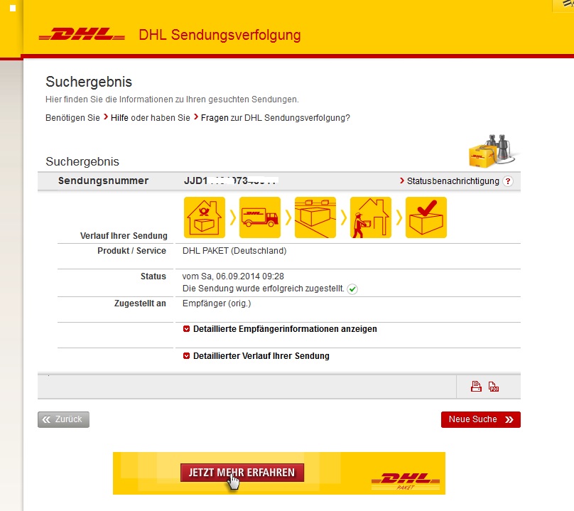 DHL-Tracking Sendungsverfolgung